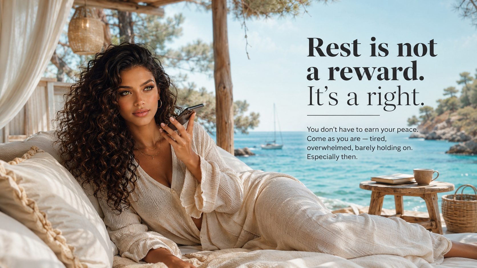 Rest is not a reward. It's a right. You don't have to earn your peace. Come as you are.